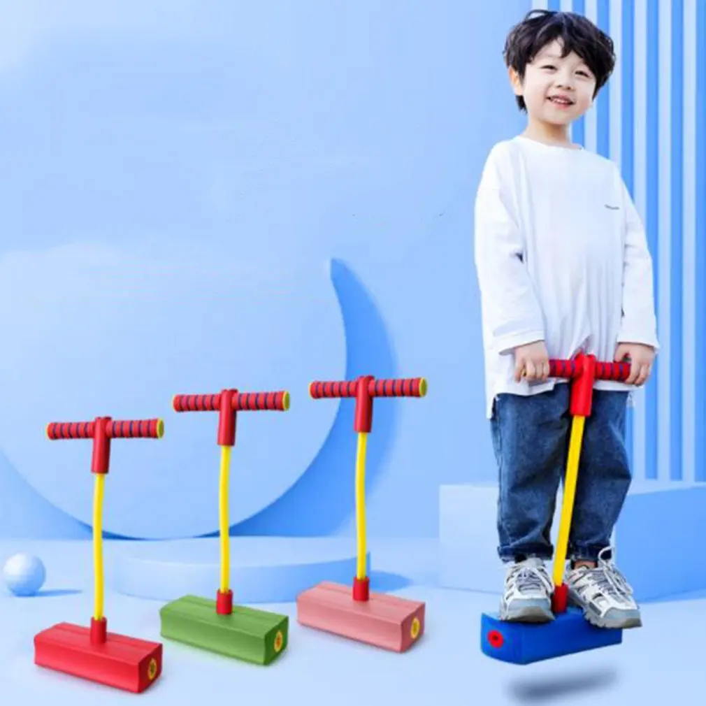 Kids Frog Jump Toys With Sound And Light Children Jump Bouncing Trampoline Bounce Stick for Kids Fun Fitness Sensory Toys