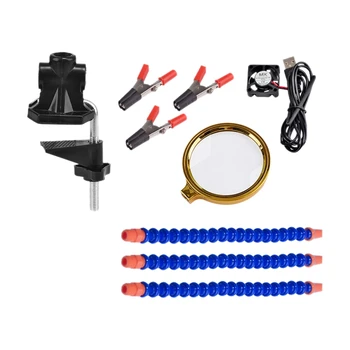 

Welding Third Hand Tool Table Clamp Soldering Stand Fan Magnifier Bench Vise Soldering Holder