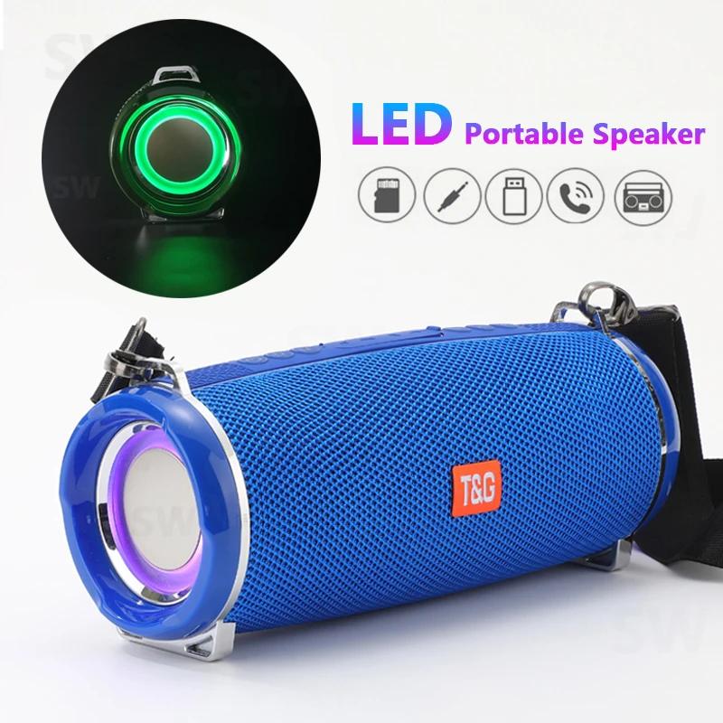 

TG192 LED Flashing Light Bluetooth Speaker Portable 20W Wireless Bass Column 3D Stereo Music Center Subwoofer Soundbar FM TF USB
