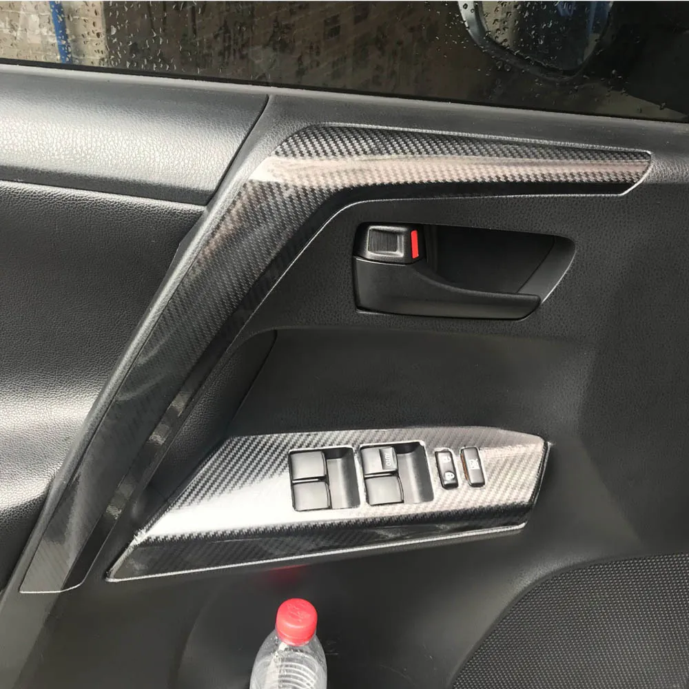Для Toyota RAV4 2013- внутренний центральный Управление Панель дверная ручка 5 мм Углеродистой волокно наклейки стайлинга автомобилей аксессуары