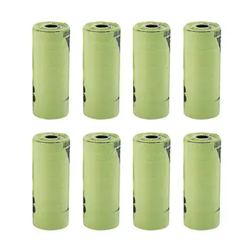 

8 Roll Garbage Bag Disposable Portable Poop Bags Waste Clean Bags Trash Pouch for Puppy Dog Cat