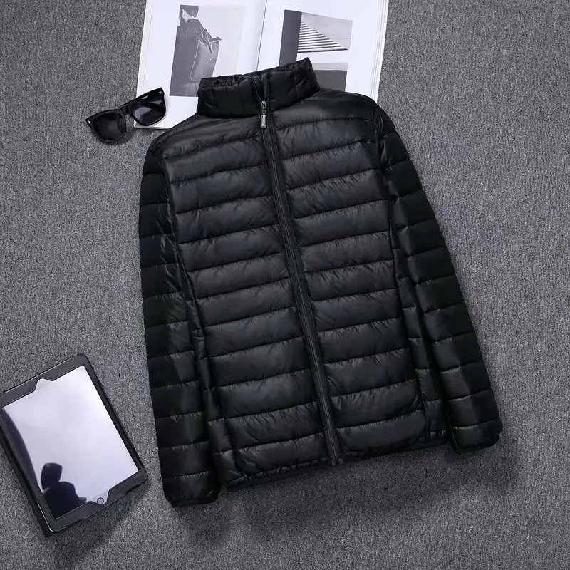 

Men's down jacket men's stand up collar ultra thin youth large and short light men's clothing couple coat trend S to 5XL