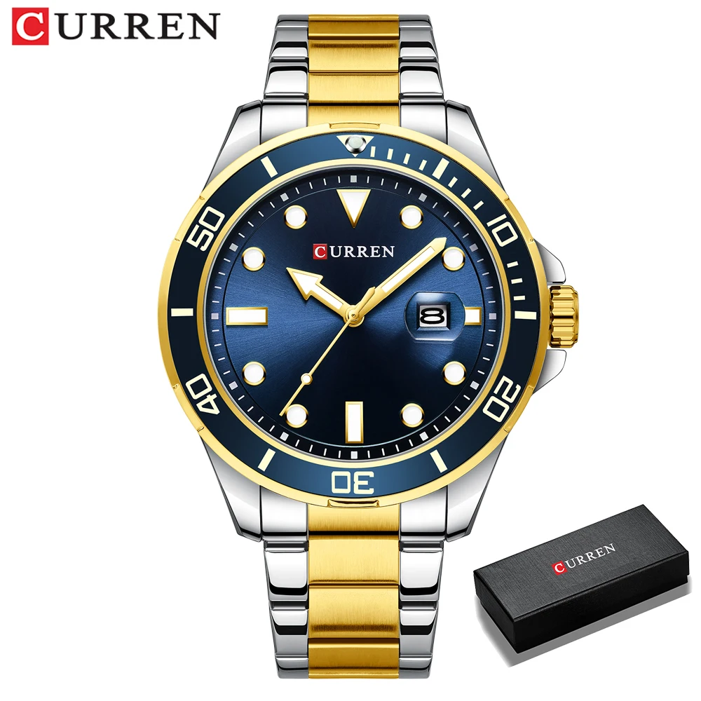 gold blue box