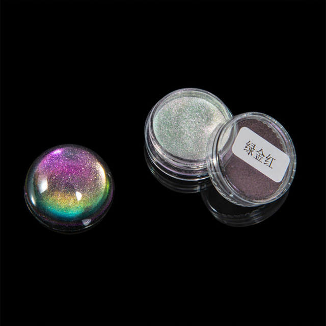Ultra Fine Chameleon Powder-Color Shifting Metallic Chrome Powder-Color Change Dust Glitter Magic Discolor Powder in Jar 2g