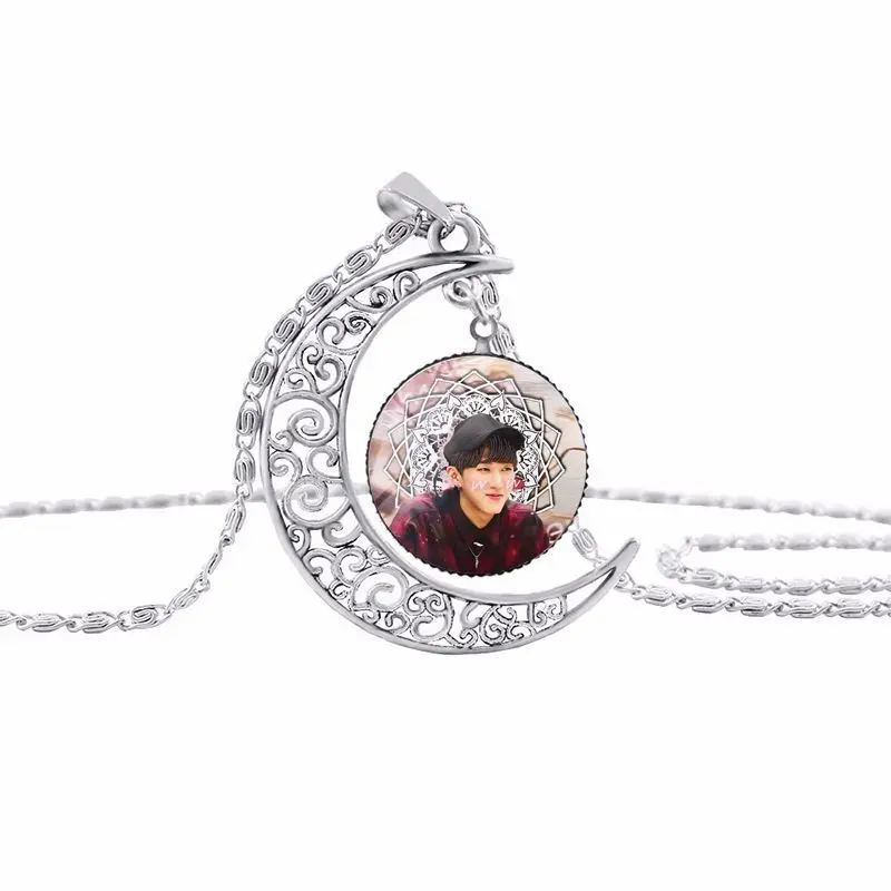 Модное ожерелье с кулоном в виде Луны из цинкового сплава, подарок для фанатов в Корейском стиле, детское ожерелье Kpop - Цвет: 08