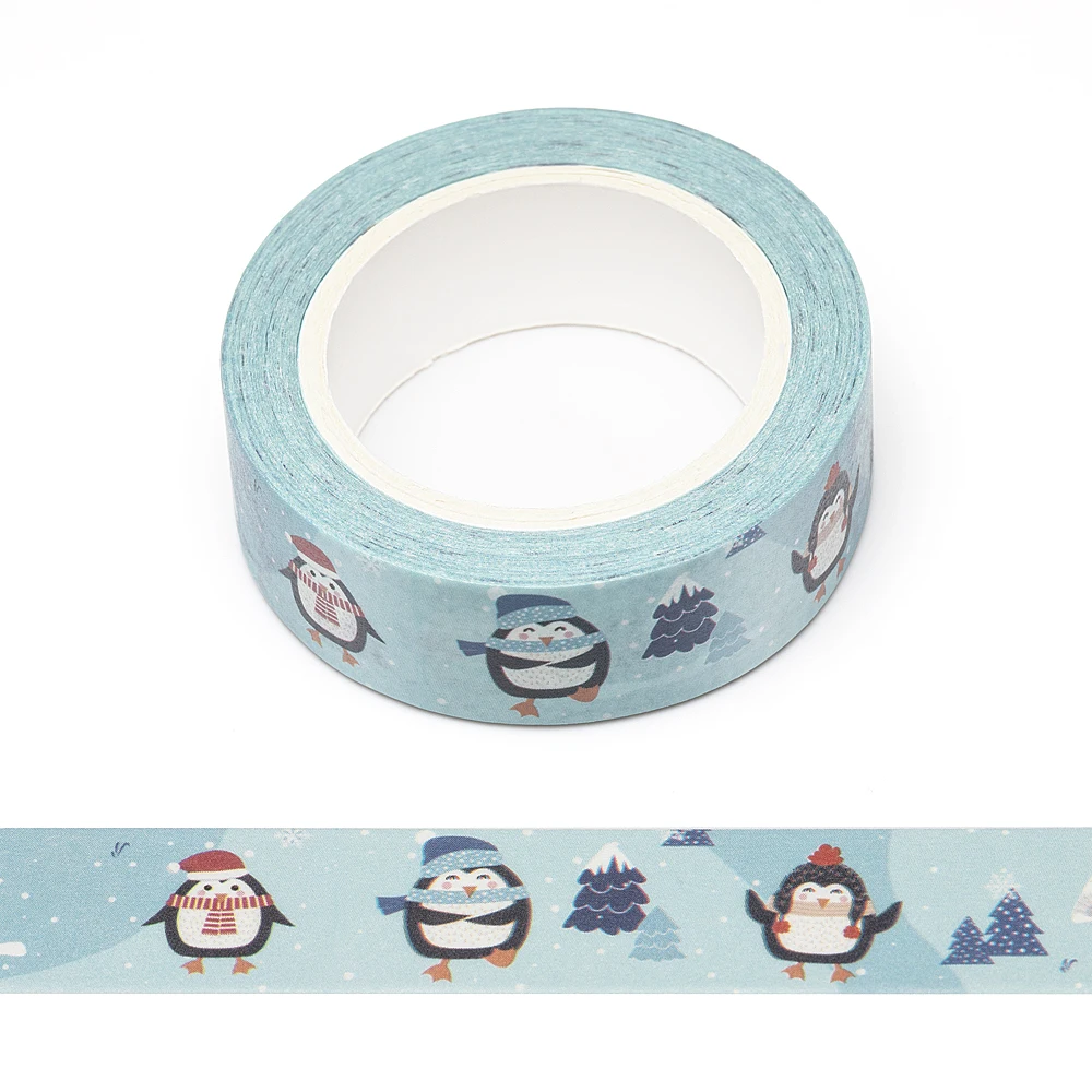 

Новинка 1 шт. 15 мм x 10 м Рождественская елка Снеговик Пингвин Скрапбукинг бумажная Маскировочная клейкая фотобумага дизайнерская маска