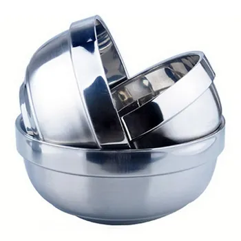 

1Pcs Eco-Friendly Bowl Classic Anti-Rust Stainless Steel Smooth Rolled Edge Resistant Safe Kids Children Bowl Cooking supplies