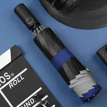 

Automatic Umbrella Reverse Folding Business Umbrella with Reflective Strips Umbrellas Rain for Men Women Windproof Male Parasol