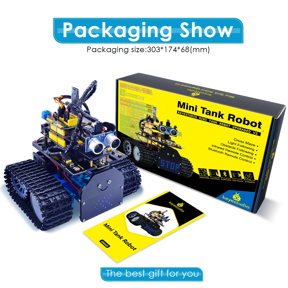 2020 новый модернизированный! Keyestudio DIY мини танк V2.0 умный робот автомобильный