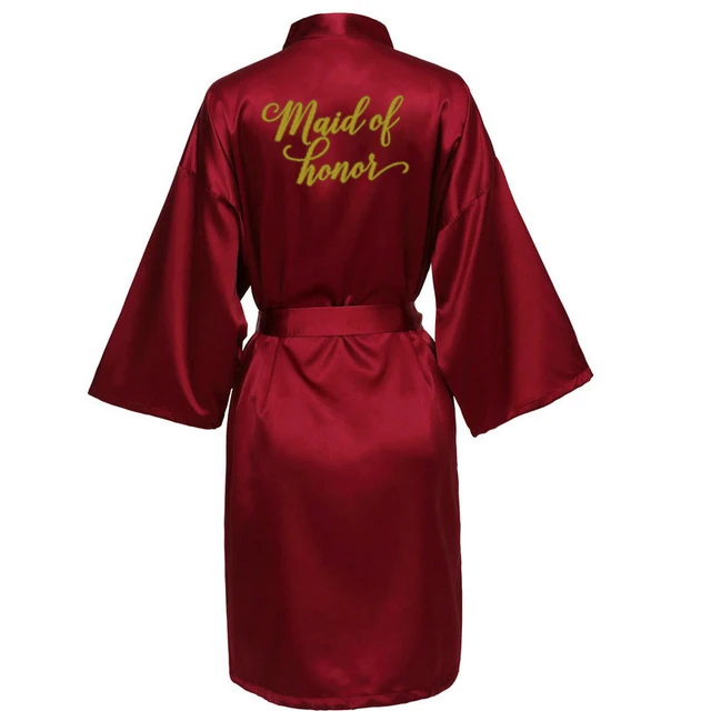 Women dress women sleepwear bride robes silk robe sleepwear pajamas Burgundy Satin Kimono Robes women short pajamas dressing gown Bridesmaid Gift team bride Bridal Party Robes