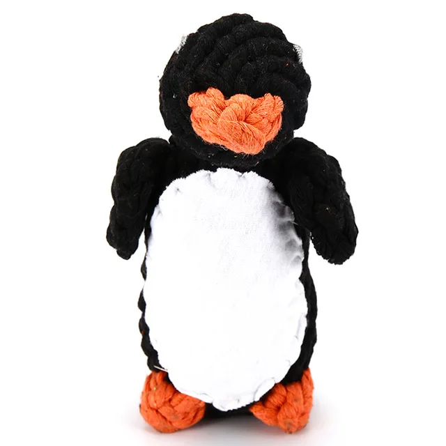 Penguin Dog Toy Жевательная игрушка для собак, хлопковая игрушка для собак, игрушки для собак в форме животных для больших маленьких собак, игрушка для чистки зубов для собак, Интерактивная игрушка для щенков мопс - Цвет: Penguin Dog Toy