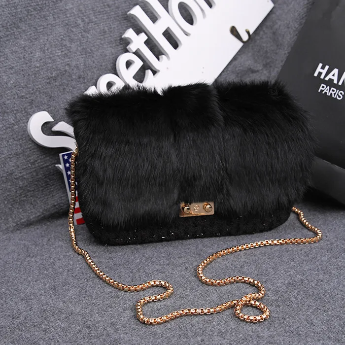 

New Fur Rabbit Fur Bag European And American Fashion Female Bag Fur Shoulder / Messenger Bag / Ladies Bag