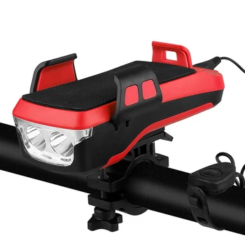 

Unisex USB Charging Bike T6 LED Headlight Headlamp 4-6.5 Inch Cycling Horn Mobile Phone Holder Bracket Bicycle Accessories