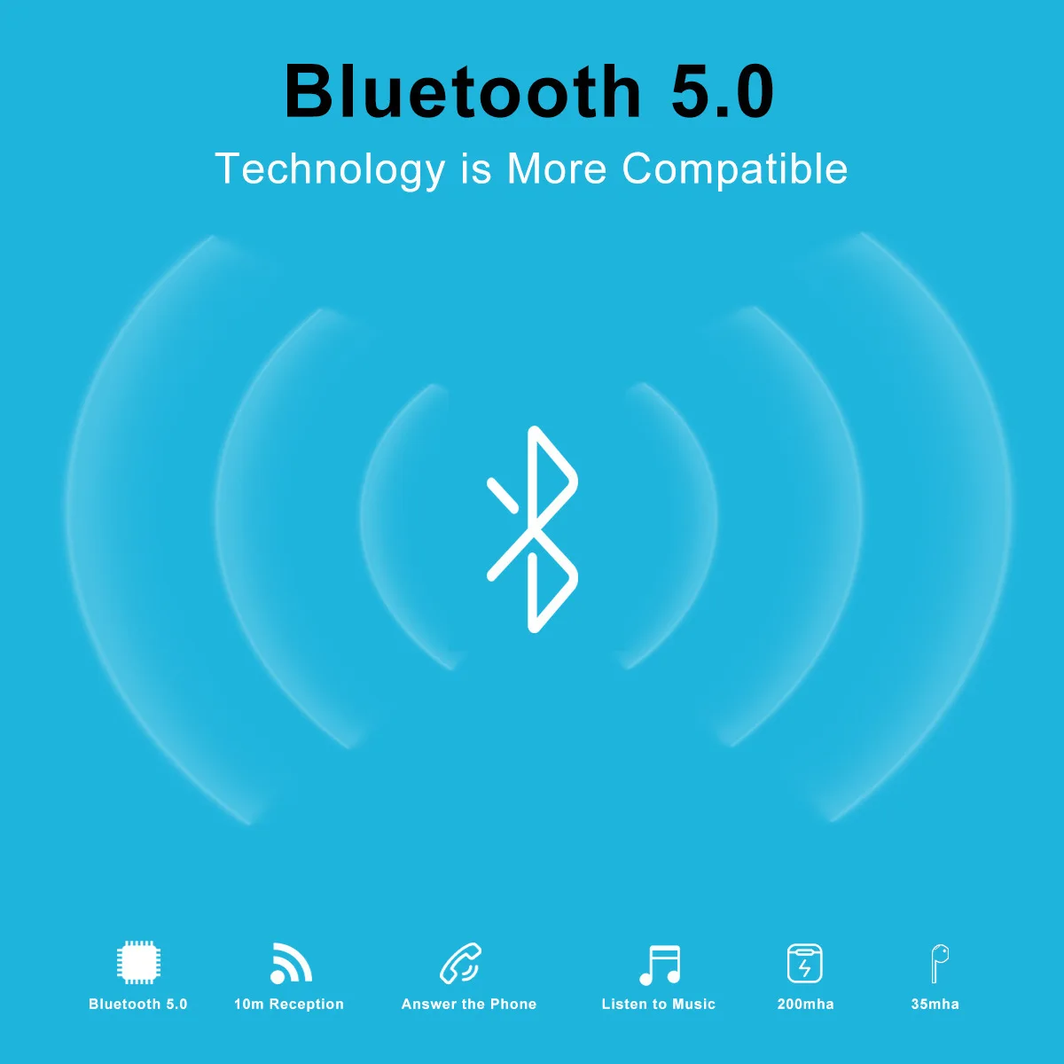 Orunjo Y19 bluetooth-гарнитура V5.0 стерео монофонический портативный беспроводной наушник наушники для занятий спортом с зарядкой мини-наушники