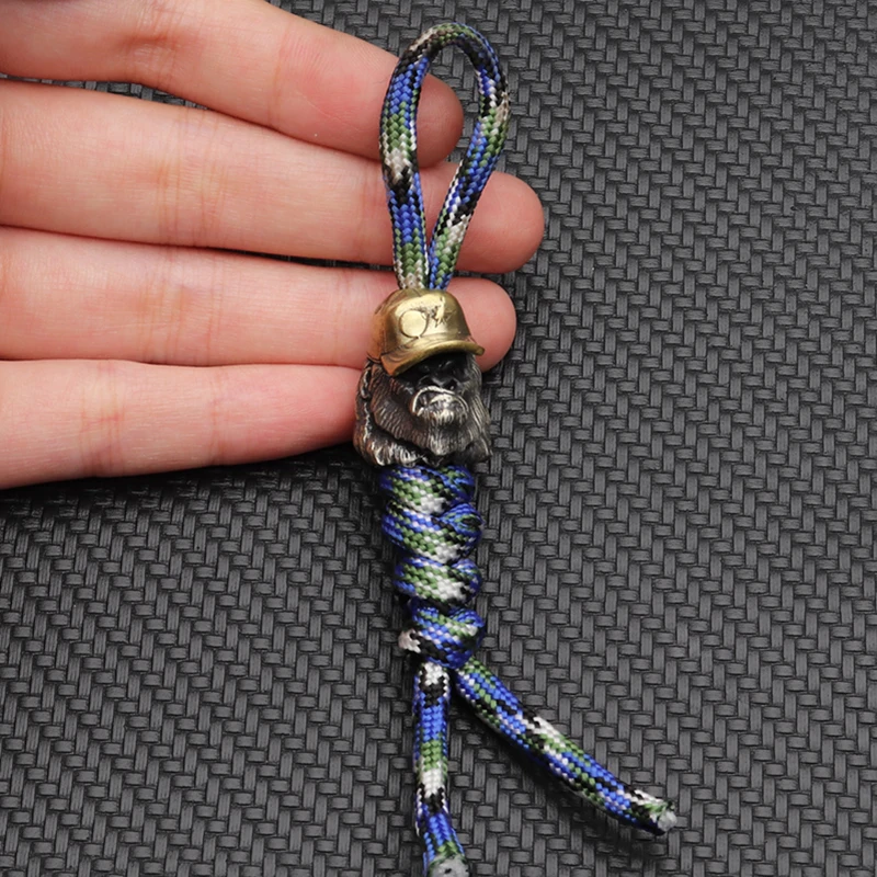 White Brass Monkey Knife Paracord Beads Outdoors DIY Tools EDC