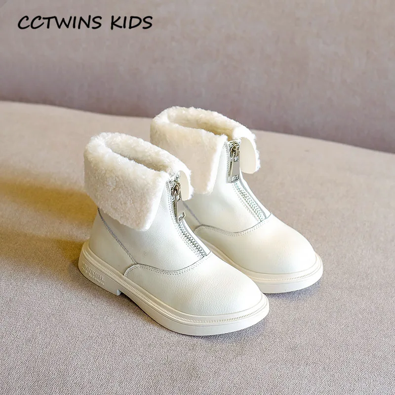 Thin White CCTWINS/детская обувь; коллекция года; зимняя детская теплая обувь из натуральной кожи; Детские брендовые ботинки; Модные ботильоны для девочек; Цвет Черный; FB1812 - Color: Thin White