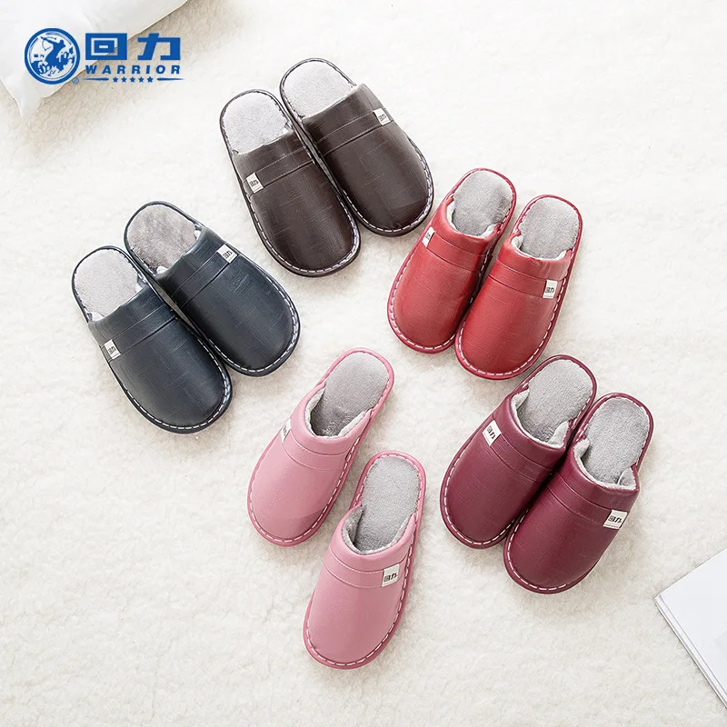

Warrior Brand Winter Cotton Slippers Brushed And Thick Bottom Slipper Couples Household Warm Home Cotton-padded Shoes