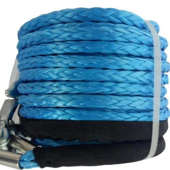 

Blue 0.4 "* 92ft Synthetic Winch Cable With Thimble, Uhmwpe Rope