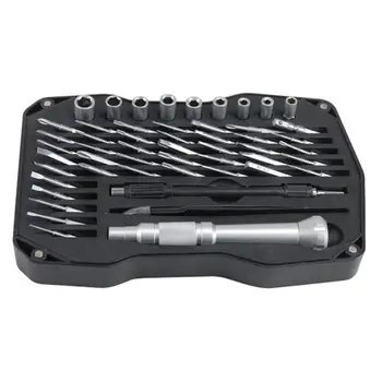 

52Pcs Clock Repair Tools Screwdriver 8198 Aluminum Sleeve Set Chrome Vanadium Steel Bit Set Precision Screwdriver