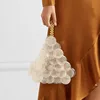 Carcasa nueva de lujo para mujer, bolso de lentejuelas de noche, mini bolso de hombro con cadena de diseñador, bandolera con colgante de perlas ► Foto 1/6