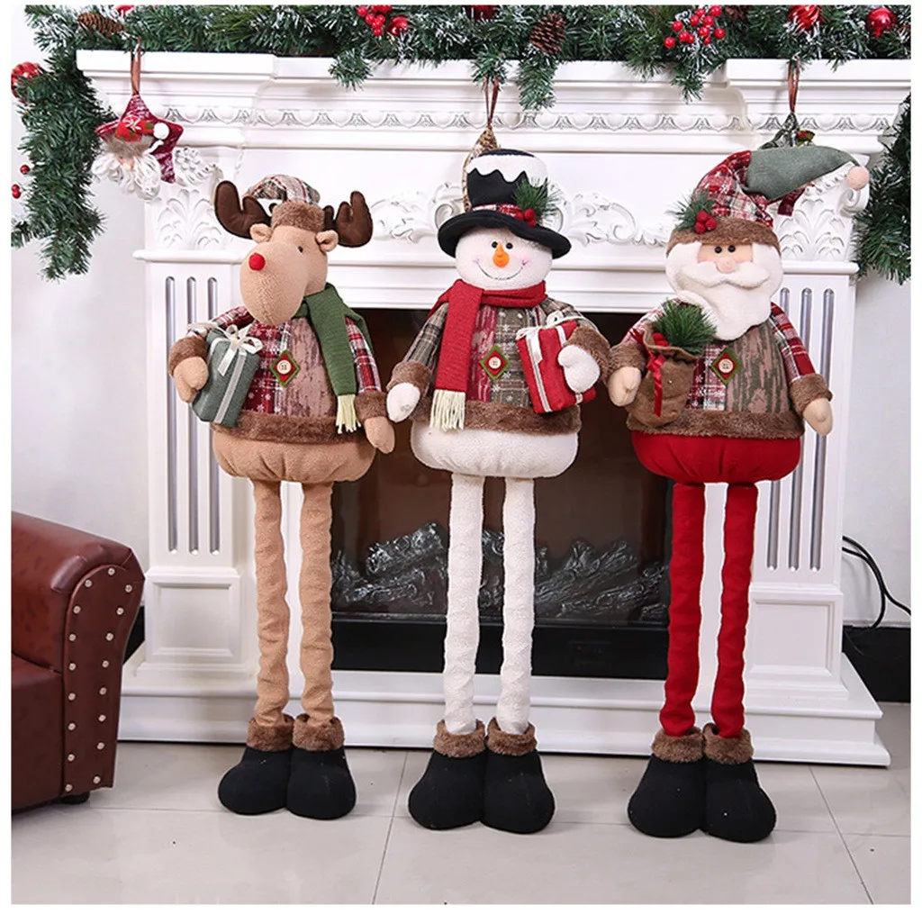 Рождественские украшения, Санта-Клаус, снеговик, олени, игрушка, выдвижная кукла, подарок для дома