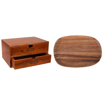 

1pcs Small Wood Desktop Organizer Storage Box with Drawers 1pcs Lovesickness Wood Irregular Solid Wood Fruit tray