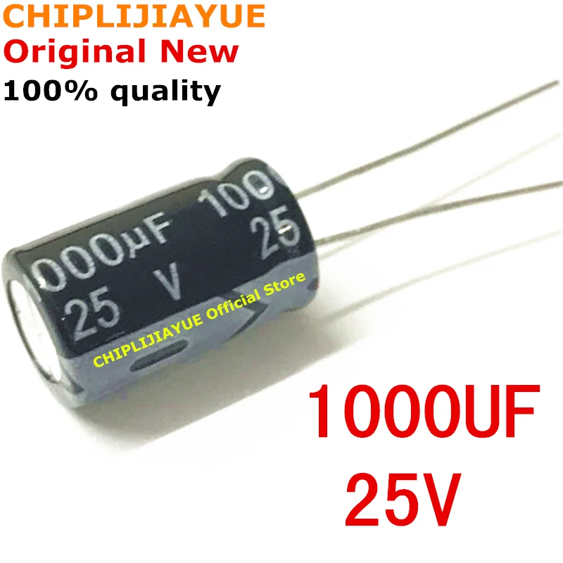 10PCS 1000UF25V electrolytic capacitor 1000UF/25V 1000UF 25V 10x17mm new and original IC Chipset