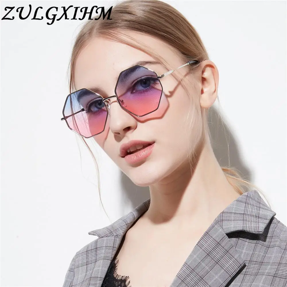 

New Square Fashion Women Sunglasses Color Clear Lens UV400 Goggles Metal Frame Woman Ladies Sun Glasses Outdoor Shades Mirror