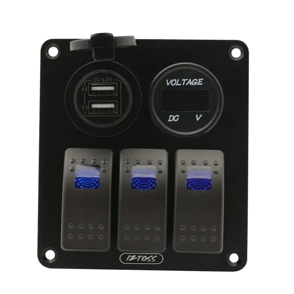 1 Set Modified 3-Position Switch Panel 12 / 24V Ship Yacht Multi-Function Aluminum Control |