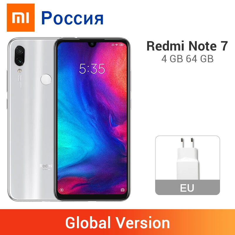 Оригинальная глобальная версия Redmi Note 7 4GB 64GB Snapdragon 660 Octa Core 48MP двойной Камера