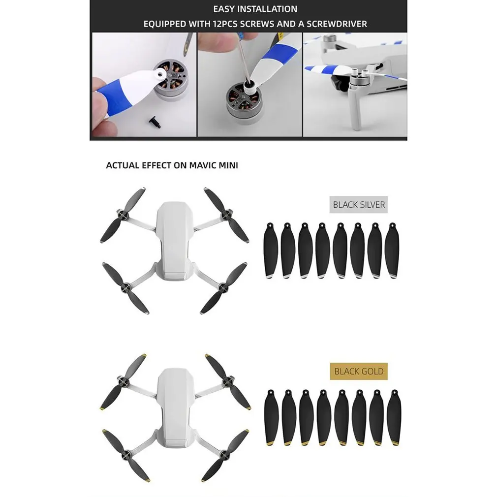 8 шт./компл. углеродного волокна складной Quick Release Propeller вращение по часовой стрелке и против реквизит для DJI MAVIC мини-Дрон Квадрокоптер с дистанционным управлением