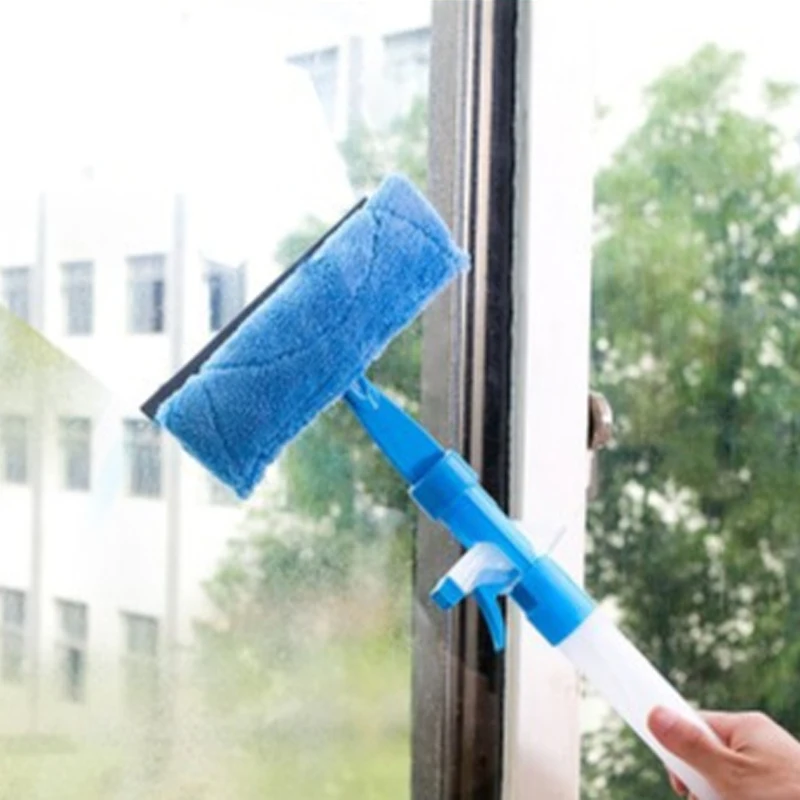 

Window Glass Cleaning Tool Double-sided Rotating Telescopic Rod Window Cleaner Squeegee Wiper Long Handle Windows Dust Tool