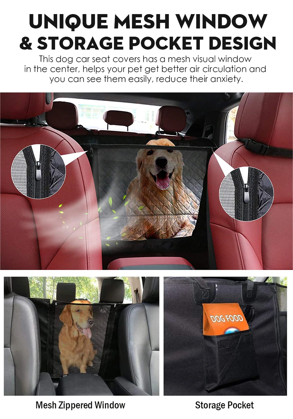 Dog Car Seat Cover Waterproof Pet Travel Dog Carrier Hammock Car Rear Back Seat Protector Mat Safety Carrier For Dogs