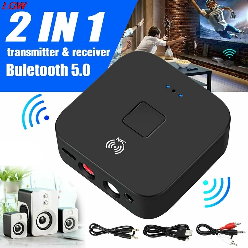

Bluetooth 5.0 Audio Receiver 3.5mm Jack AUX NFC Wireless NFC Stereo Adapter Car AUX Bluetooth Suitable for family cars