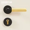 Dooroom Knurled Brass Door Lock Set Modern Interior Bedroom Bathroom Double Wood Door Lever Set Dummy Privacy Passage Lock ► Photo 2/6