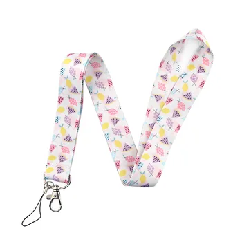 

20pcs/lot Mobile Phone Rope Webbing Key Strap Fruit Story Lemon Watermelon Grape Documents Lanyard Widened Key Strap AT2908