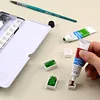 25/50/100pcs 2ml White/Transparent Color Empty Plastic Half Pan Watercolor Paint Grid Pans for Watercolor Acrylic Oil Paints 6