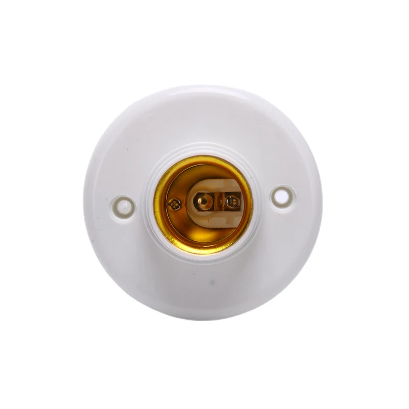 6pcs/lot E27 Screw Cap Socket White Ceiling Light Lamp Bulb Fixing Base Stand Light Bulb Holder Household Round Lamp Base