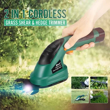 

7.2V Electric Trimmer 2 In 1 Rechargeable Cordless Grass Shear Lawn Mower 1100rpm ABS+65Mn Garden Pruning Hedge Trimmers