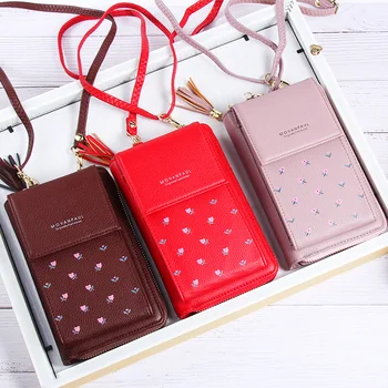 

New Women's Wallet Multi-Function Small Phone Bag Floral Shoulder Messenger Bag Soft