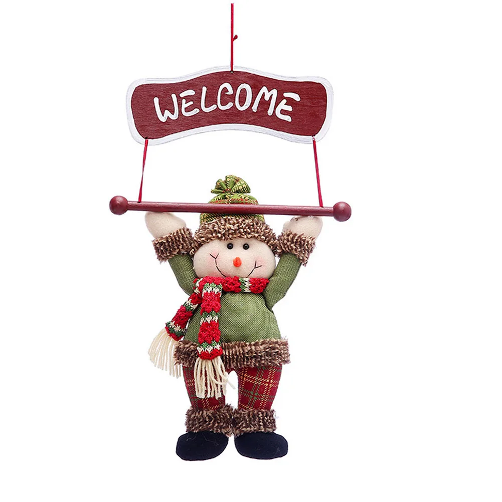 

Santa Claus Craft Plate Home Cute Welcome Sign Christmas Trees Christmas Tree Snowman Party Decor Cafe Door Pendant Hanging Shop