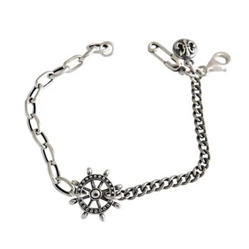 

YiYan 925 Sterling Silver Antique Boat Rudder Bracelet for Women Fashion Fine Silver Jewelry