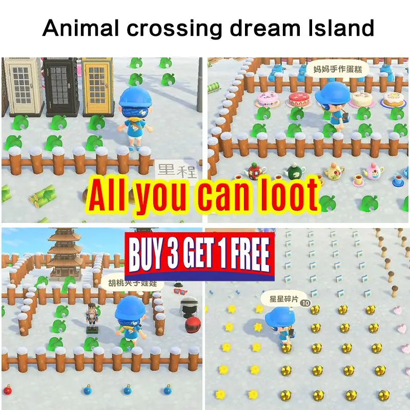 

Dream island Animal Crossing New Horizons 40 Slots Materials For Nintendo Switch/Bells/NMT/Fish Bait/Gold Nuggets/Star
