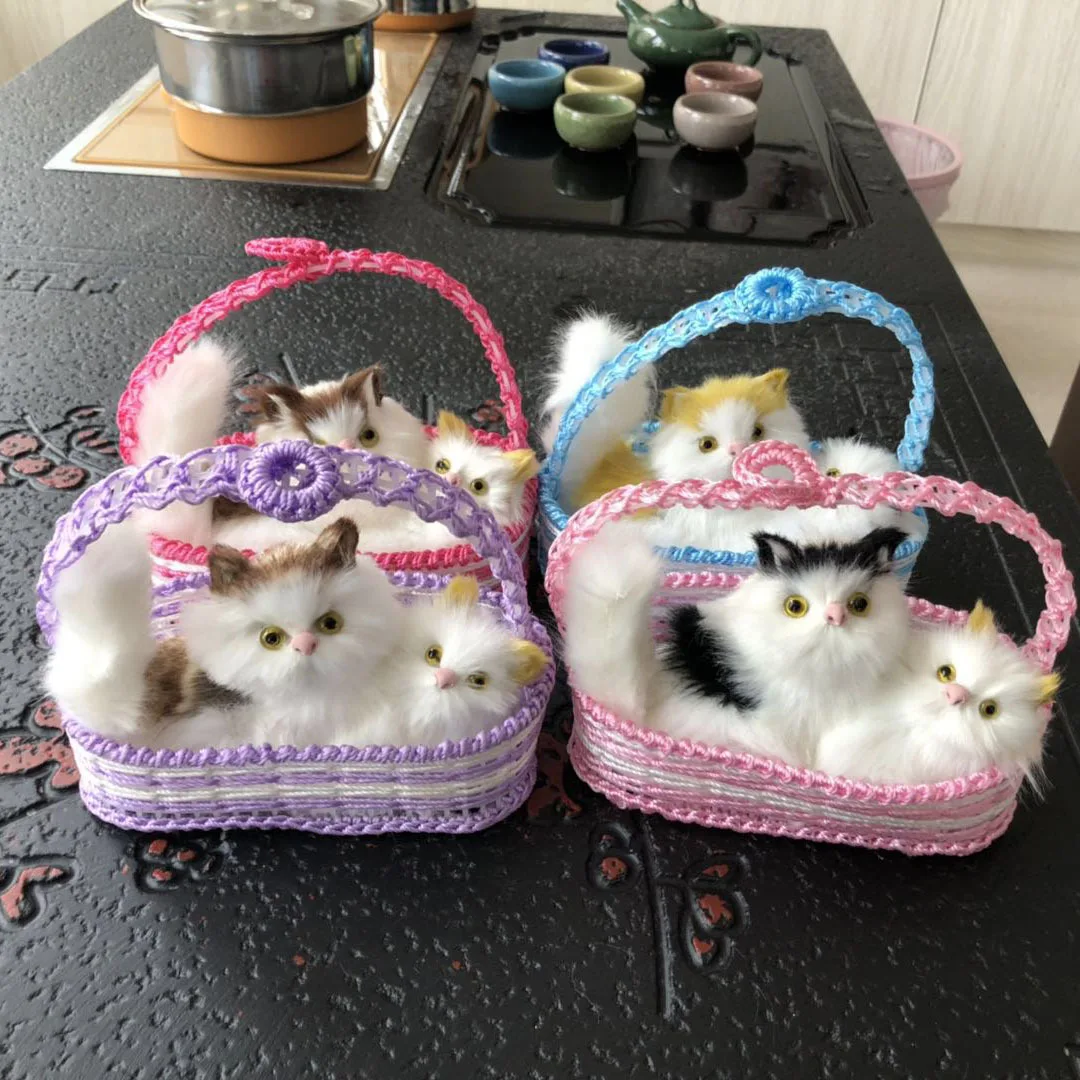 Моделирование кошка предложит живописный Скидки Детская игрушка Семья украшения корзина для флористики котом для детей от двух до восьми лет модель Cat рождения