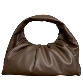 

2020 New Single-shoulder Soft Leather Croissant Cloud Dumplings Underarm Handbag Split Leather Louie Vuiton Simple Atmosphere