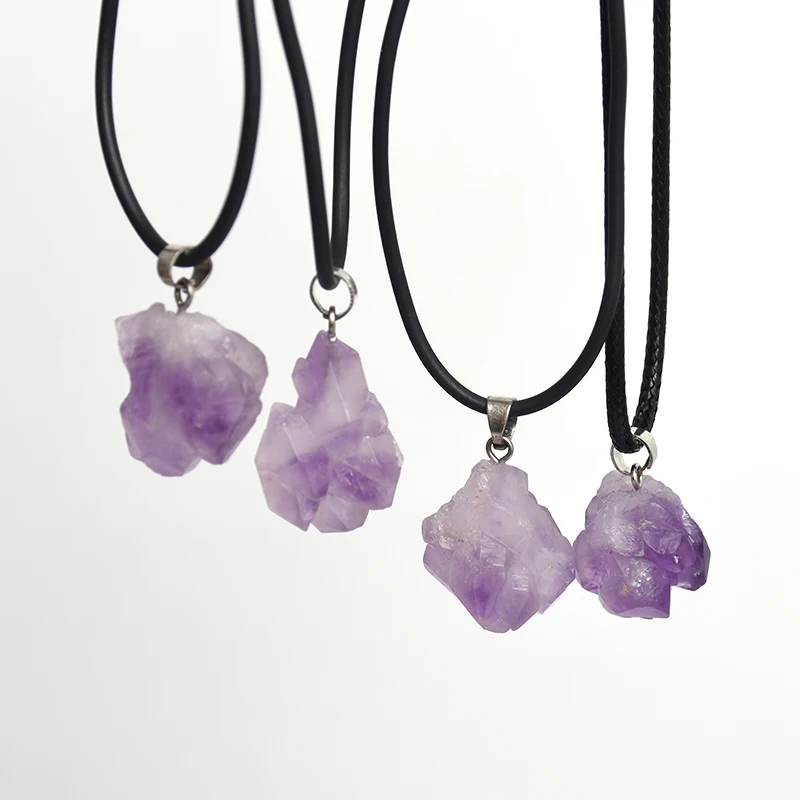 

High Quality Natural Quartz Amethyst Original Stone Pendant Exquisite Healing Crystal Stone