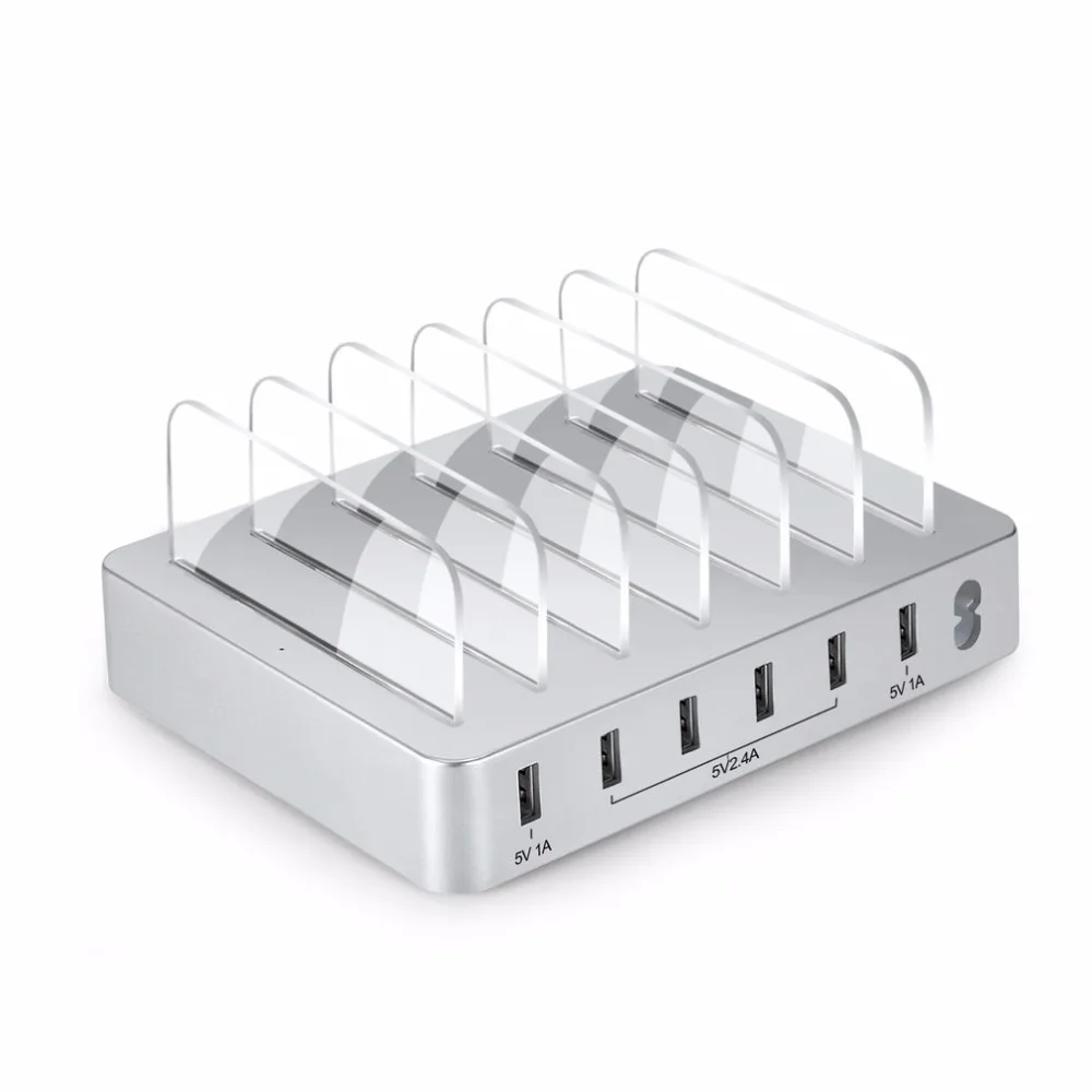 Onleny 6 портов зарядный концентратор несколько USB зарядное устройство настольная зарядная док-станция для планшета ПК смартфон с часами кронштейн Подставка держатель