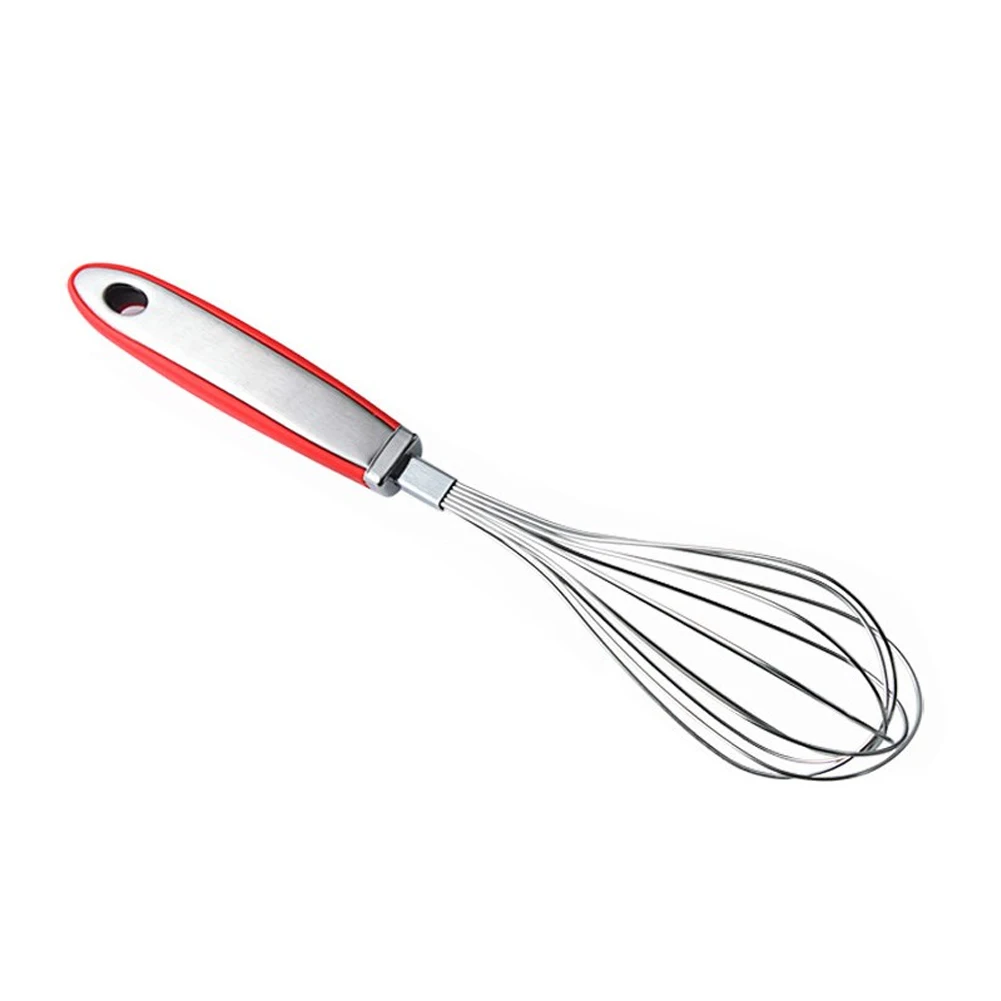Anti Slip Manual Lightweight Portable Hanging Long Handle Home Blending Stainless Steel Handheld Egg Beater Stirring Easy Clean