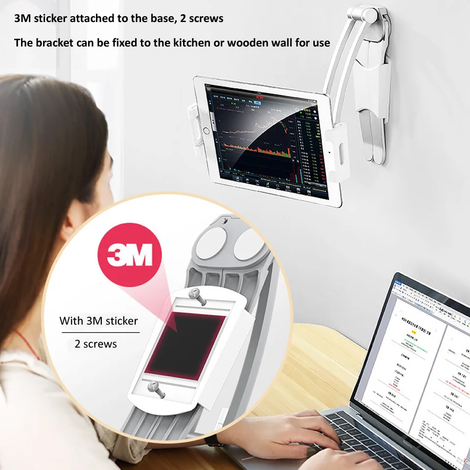 Alumínio Desktop Phone Holder para Cozinha Phone Stand Floor Mount Ajustável 513 Ipad Pro 12.9 - Imagem 5
