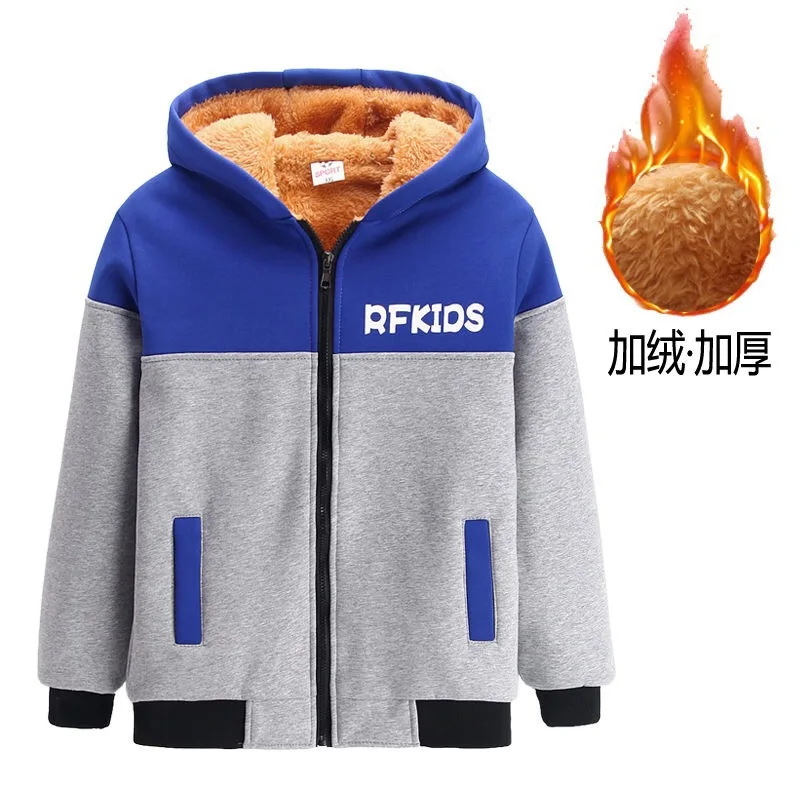 

BOY'S Coat Childrenswear Fall And Winter Clothes 19 New Style Children Big Boy Zipper Hooded Sports Coat